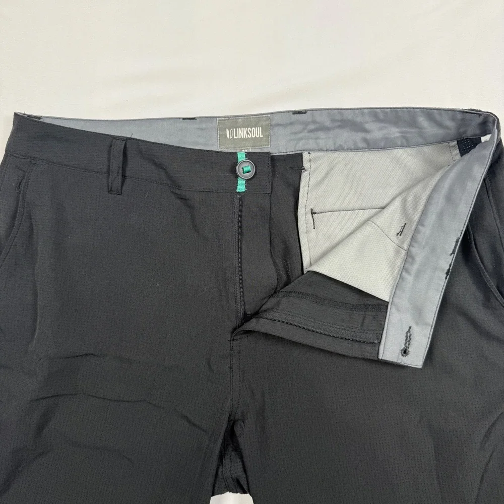 Linksoul Mens Black Boardwalker Golf Shorts Size 33 Stretch LS6170 Regular Fit